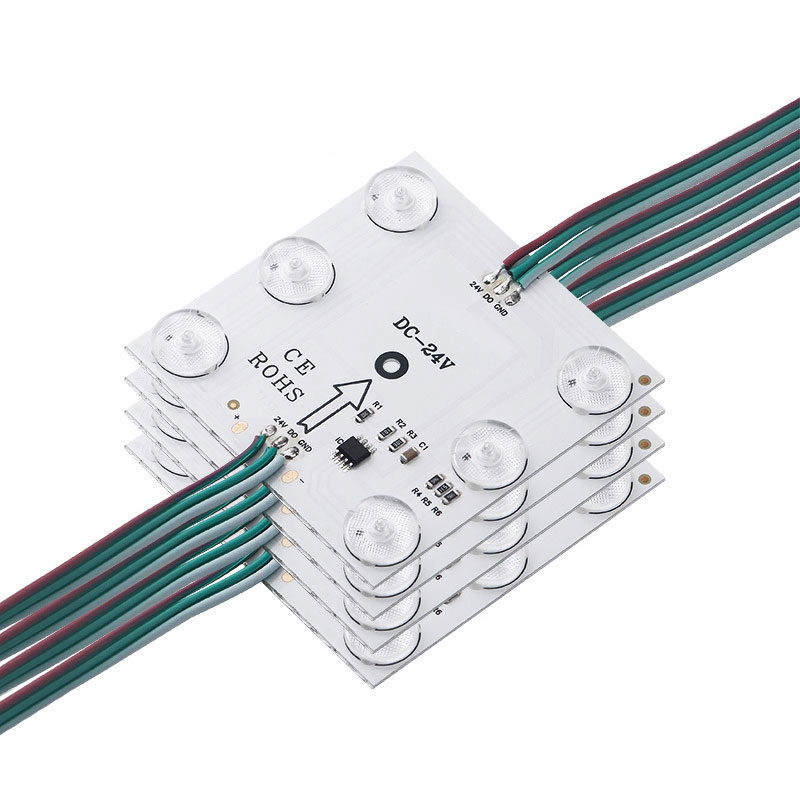 DC24V 175° Diffuse Reflection Thin Addressable RGB LED Module Light 70*70mm, 20pcs/string DC24V 175° Diffuse Reflection Thin Addressable RGB LED Module Light 70*70mm, 20pcs/string